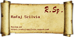 Rafaj Szilvia névjegykártya